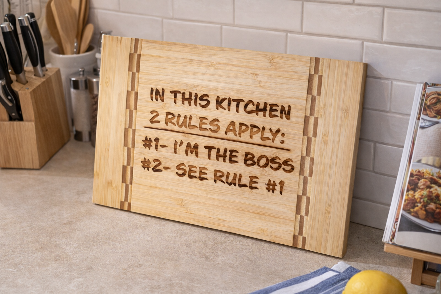 Kitchen rules cutting board
