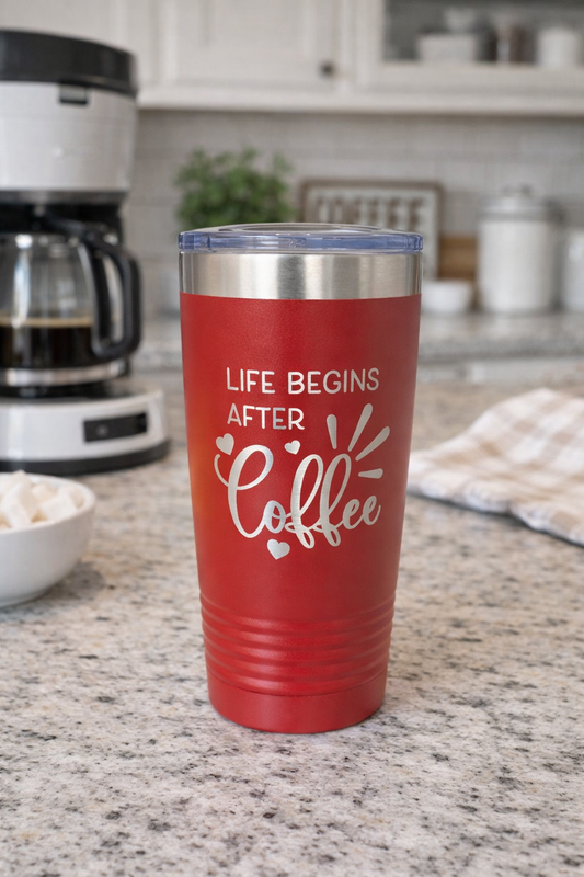 Life begins after coffee- 20oz Tumbler